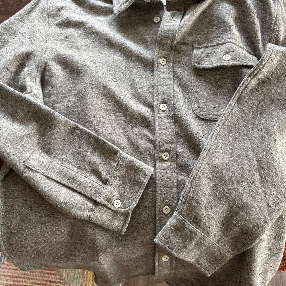 Men's Gray Casual Button Down Shirt